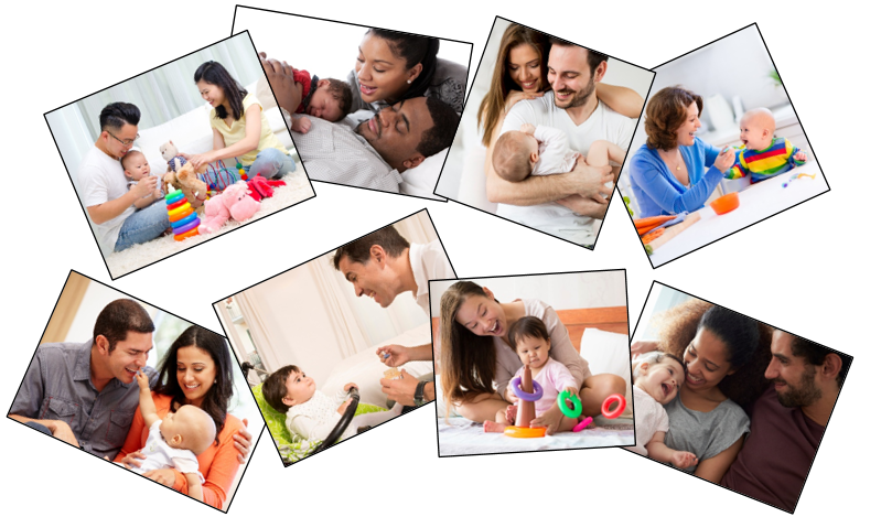 Montage of babies and parents